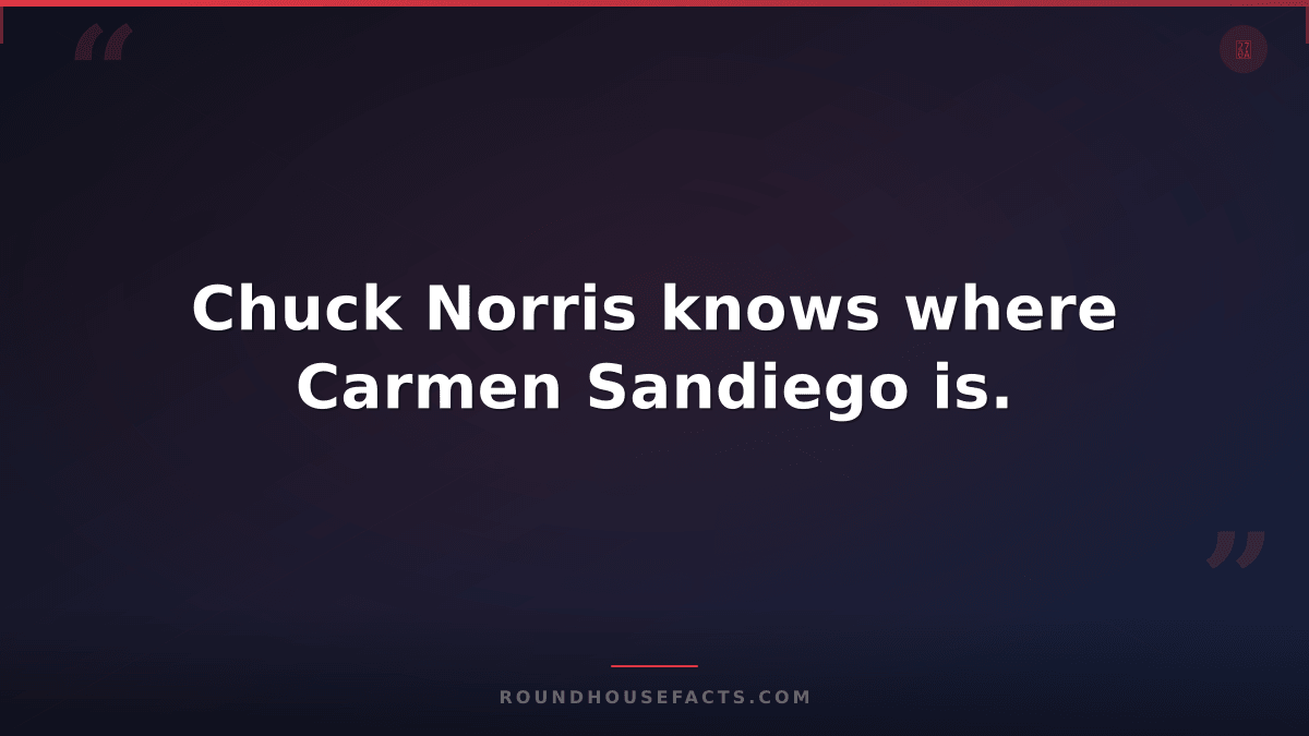 Chuck Norris Fact — Chuck Norris knows where Carmen Sandiego is.