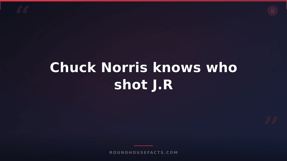 Chuck Norris Fact — Chuck Norris knows who shot J.R