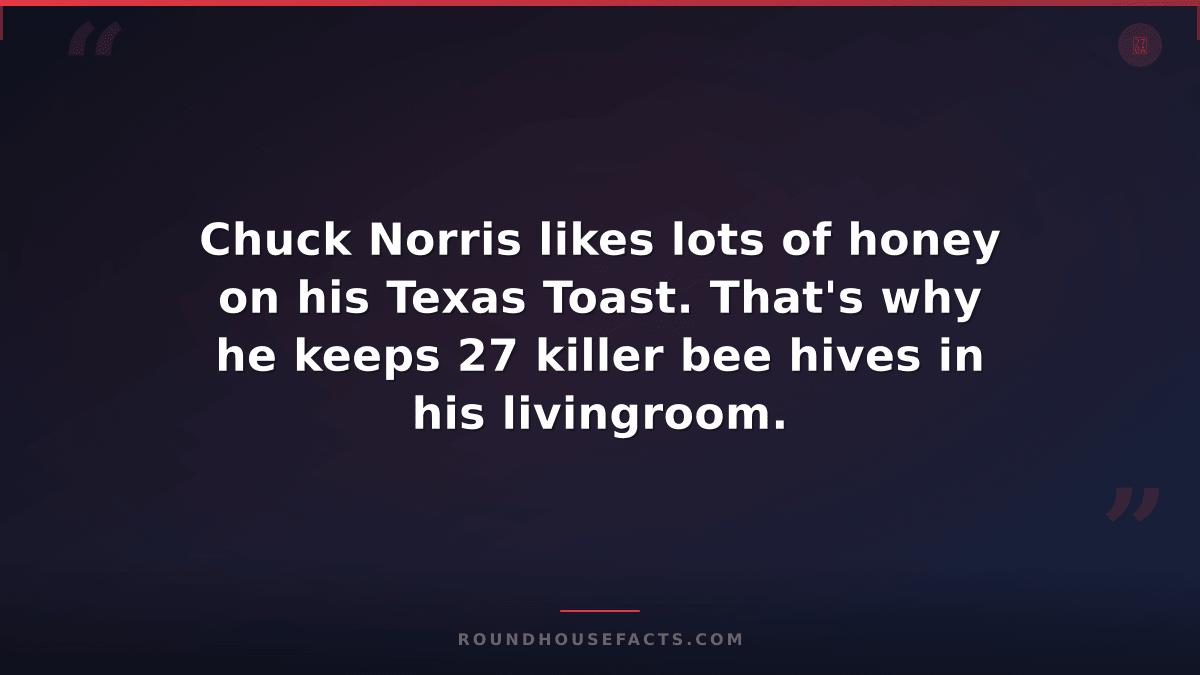 Chuck Norris Fact — Chuck Norris likes lots of honey on his Texas Toast. That's