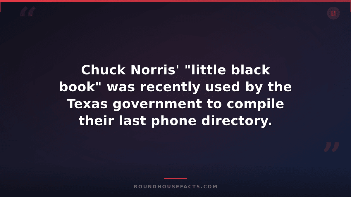 Chuck Norris Fact — Chuck Norris' "little black book" was recently used by the T