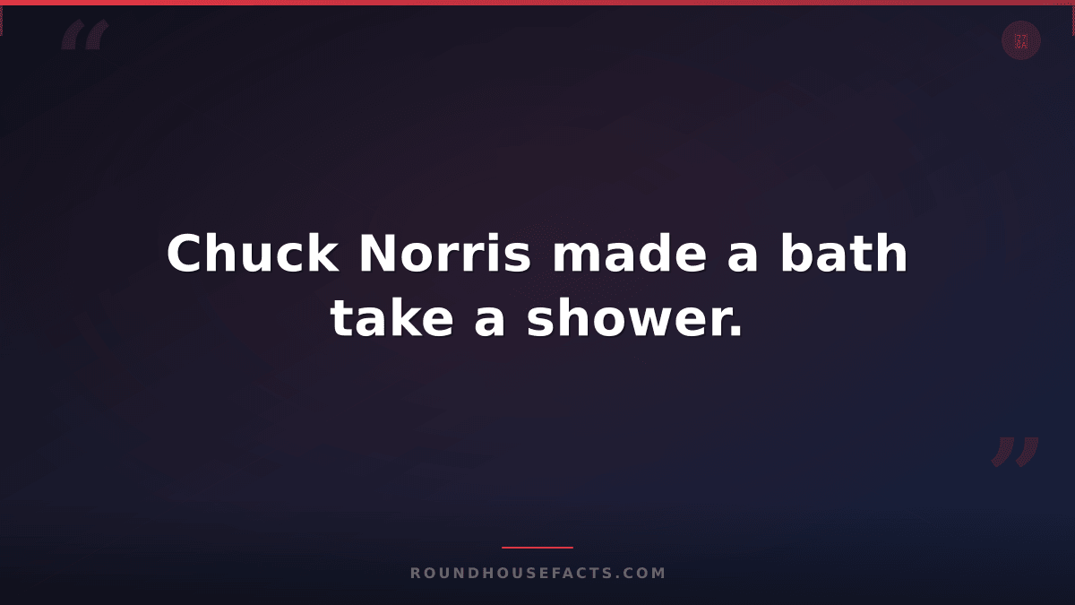 Chuck Norris Fact — Chuck Norris made a bath take a shower.