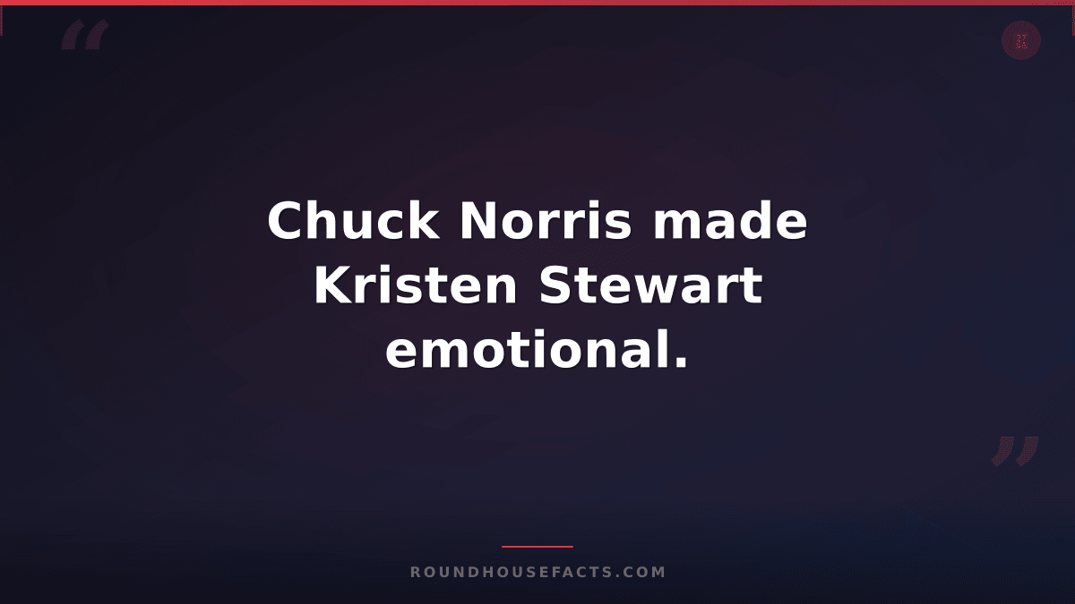 Chuck Norris Fact — Chuck Norris made Kristen Stewart emotional.