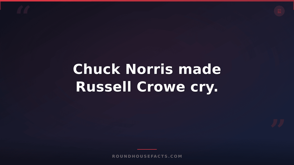 Chuck Norris Fact — Chuck Norris made Russell Crowe cry.