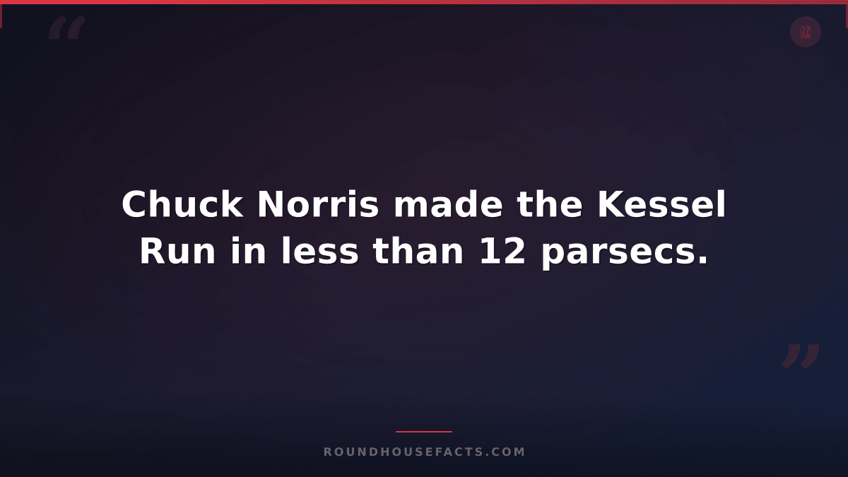 Chuck Norris Fact — Chuck Norris made the Kessel Run in less than 12 parsecs.