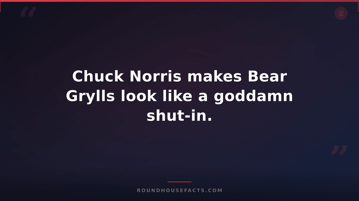 Chuck Norris Fact — Chuck Norris makes Bear Grylls look like a goddamn shut-in.