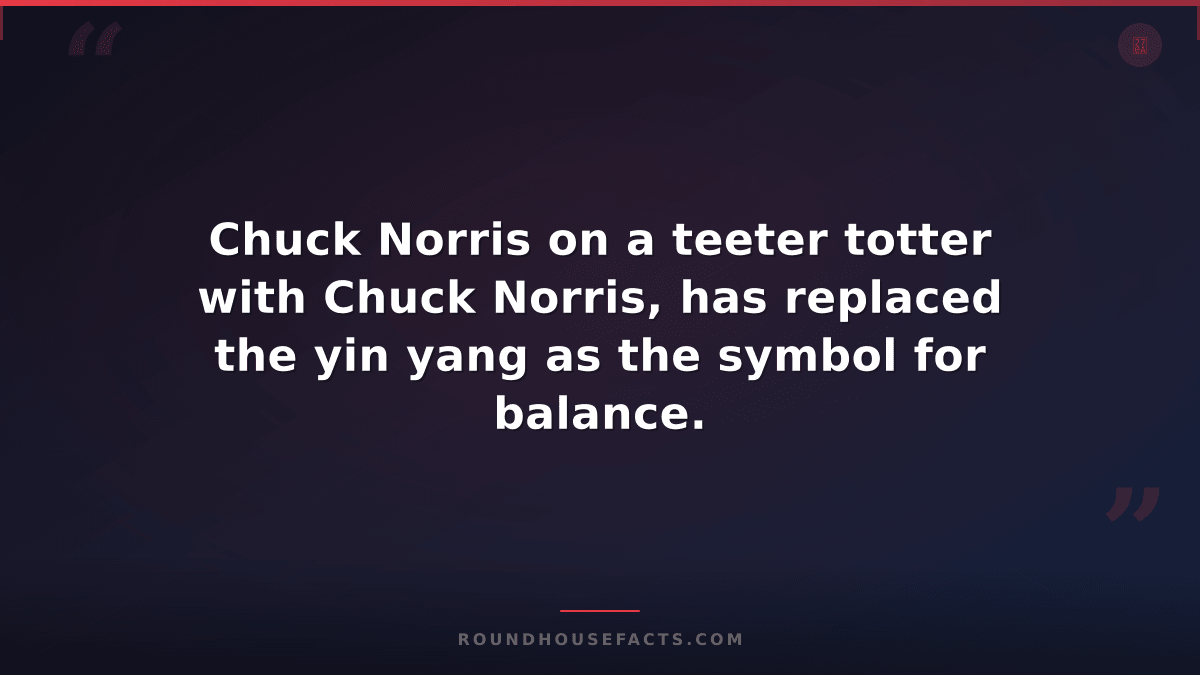 Chuck Norris Fact — Chuck Norris on a teeter totter with Chuck Norris, has repla