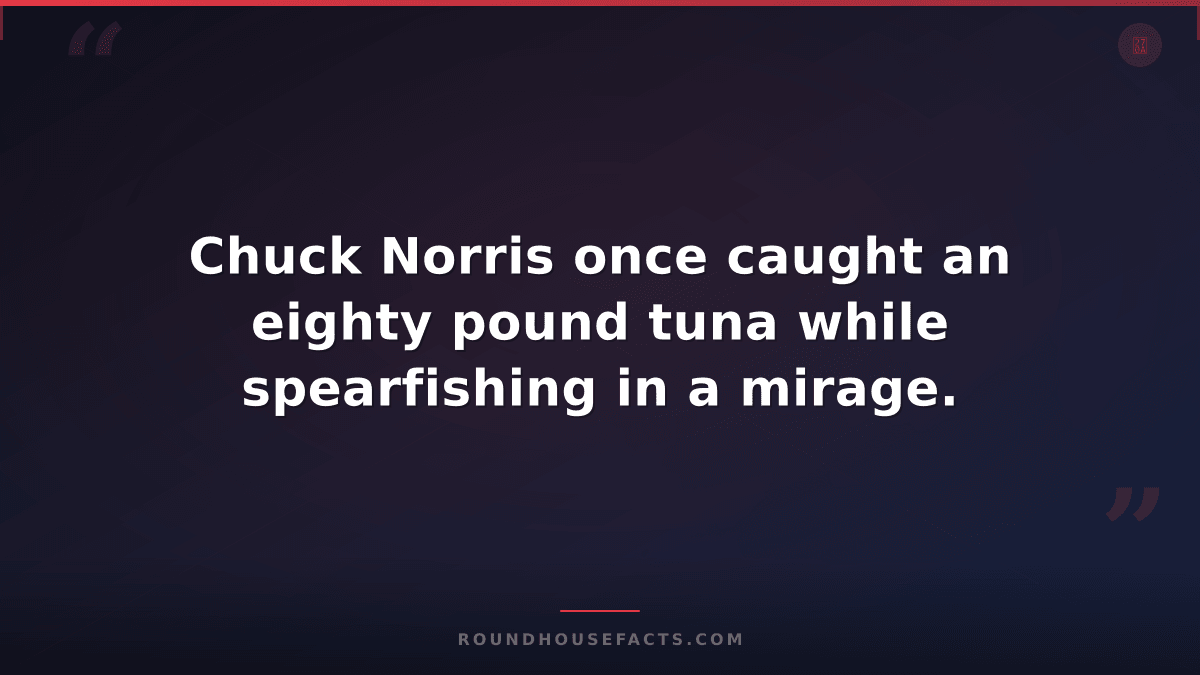 Chuck Norris Fact — Chuck Norris once caught an eighty pound tuna while spearfis