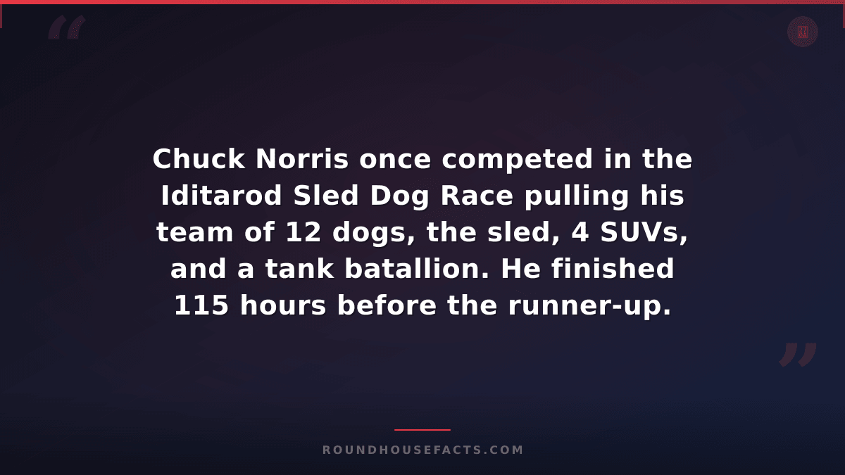 Chuck Norris Fact — Chuck Norris once competed in the Iditarod Sled Dog Race pul