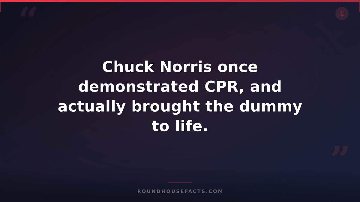 Chuck Norris Fact — Chuck Norris once demonstrated CPR, and actually brought the