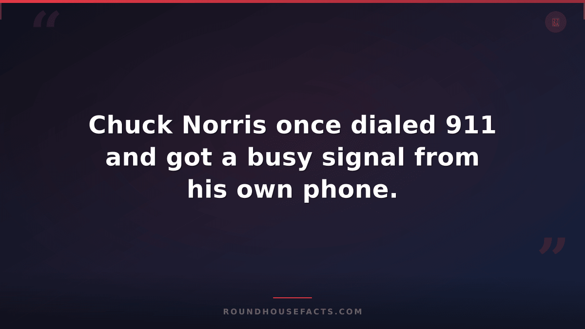 Chuck Norris Fact — Chuck Norris once dialed 911 and got a busy signal from his
