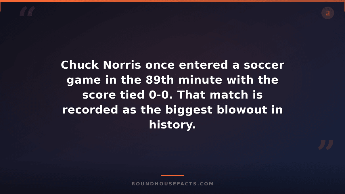 Chuck Norris Fact — Chuck Norris once entered a soccer game in the 89th minute w