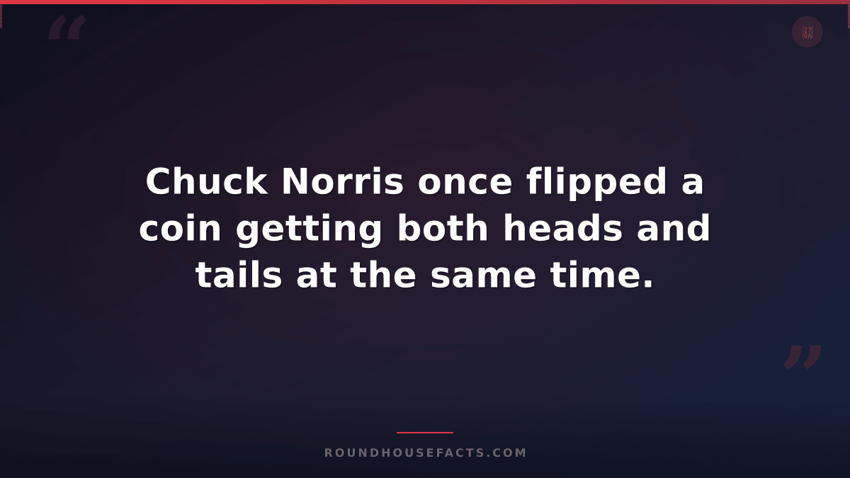 Chuck Norris Fact — Chuck Norris once flipped a coin getting both heads and tail