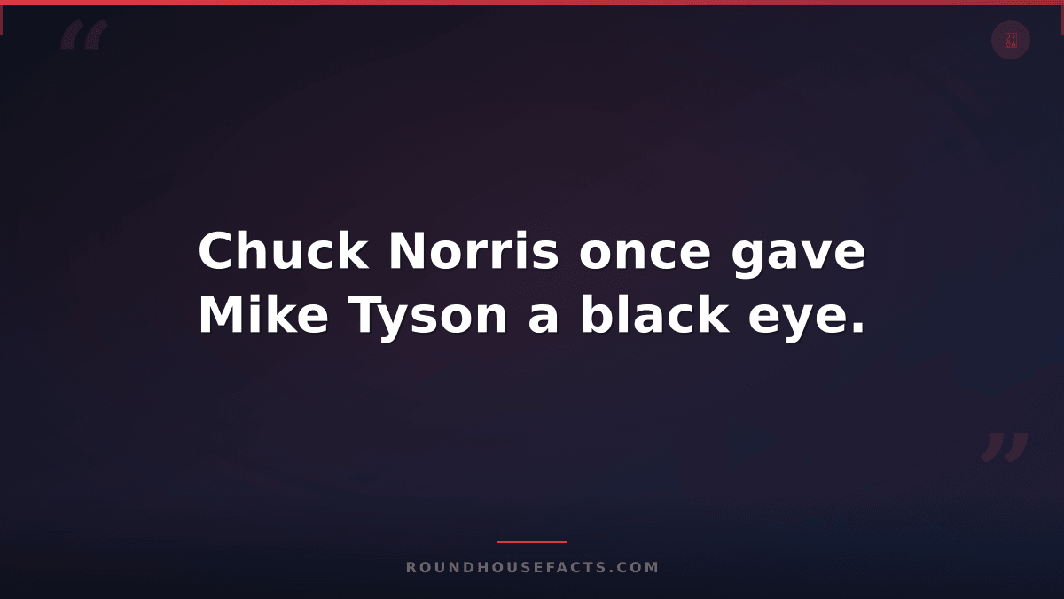 Chuck Norris Fact — Chuck Norris once gave Mike Tyson a black eye.