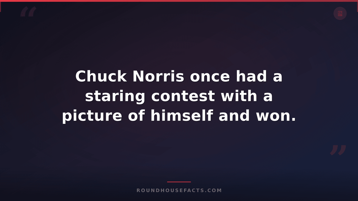 Chuck Norris Fact — Chuck Norris once had a staring contest with a picture of hi