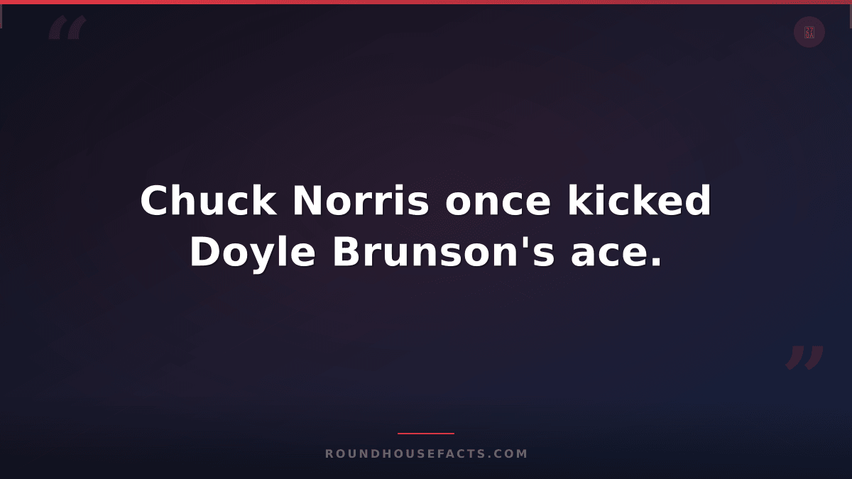 Chuck Norris Fact — Chuck Norris once kicked Doyle Brunson's ace.