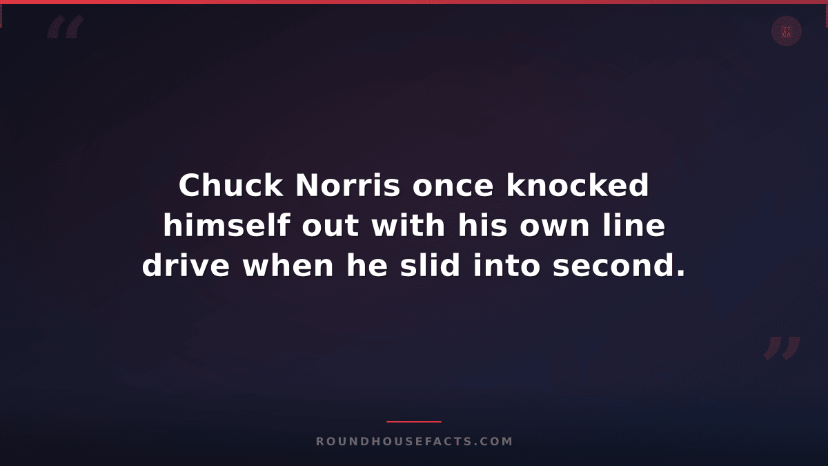 Chuck Norris Fact — Chuck Norris once knocked himself out with his own line driv