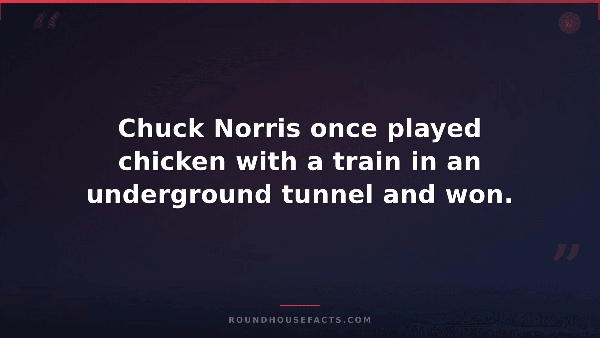 Chuck Norris Fact — Chuck Norris once played chicken with a train in an undergro