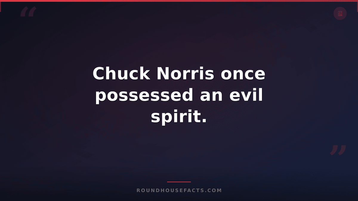 Chuck Norris Fact — Chuck Norris once possessed an evil spirit.