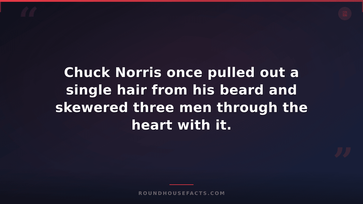 Chuck Norris Fact — Chuck Norris once pulled out a single hair from his beard an