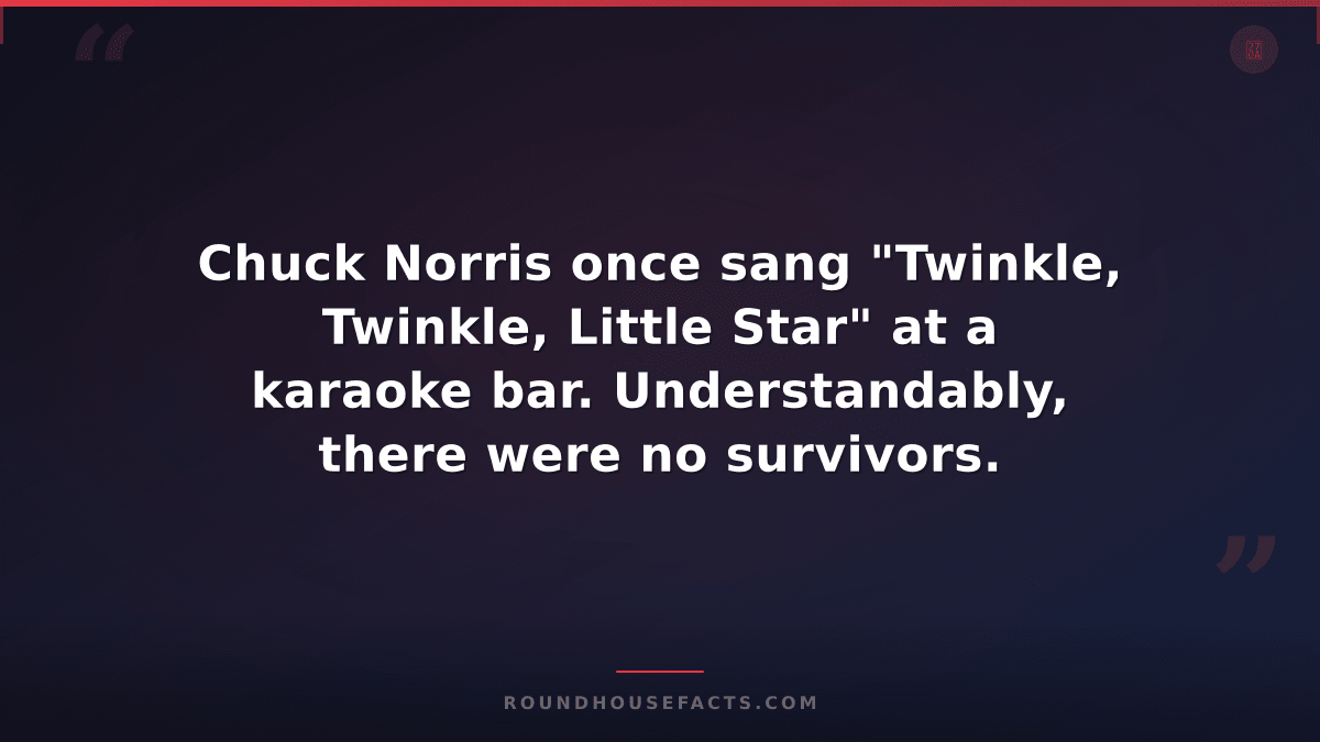 Chuck Norris Fact — Chuck Norris once sang "Twinkle, Twinkle, Little Star" at a