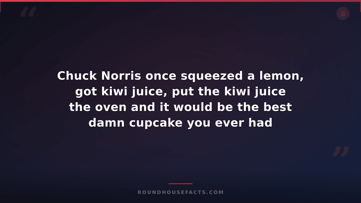 Chuck Norris Fact — Chuck Norris once squeezed a lemon, got kiwi juice, put the
