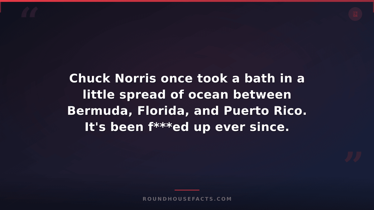 Chuck Norris Fact — Chuck Norris once took a bath in a little spread of ocean be