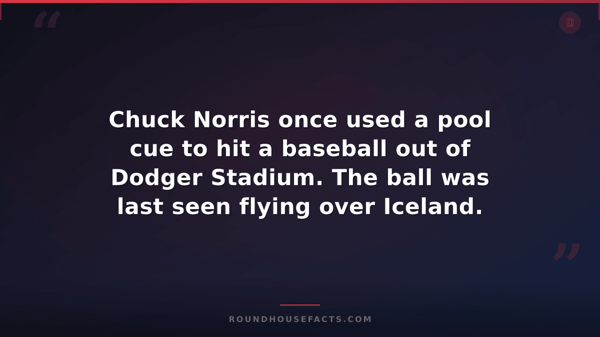 Chuck Norris Fact — Chuck Norris once used a pool cue to hit a baseball out of D