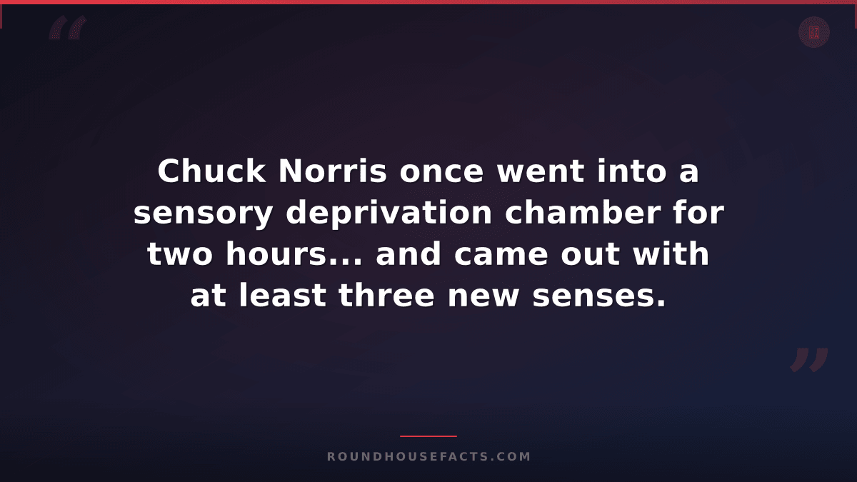 Chuck Norris Fact — Chuck Norris once went into a sensory deprivation chamber fo