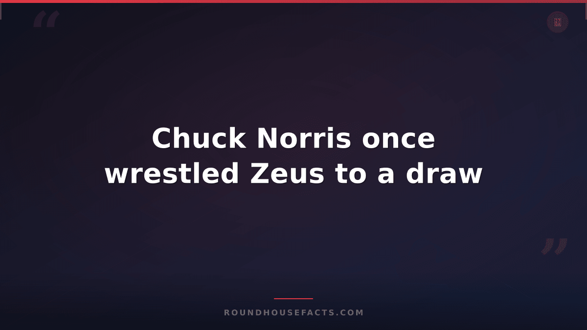 Chuck Norris Fact — Chuck Norris once wrestled Zeus to a draw