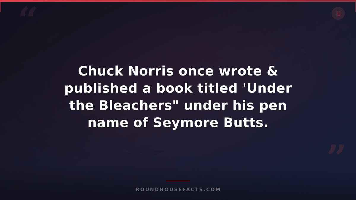 Chuck Norris Fact — Chuck Norris once wrote & published a book titled 'Under the