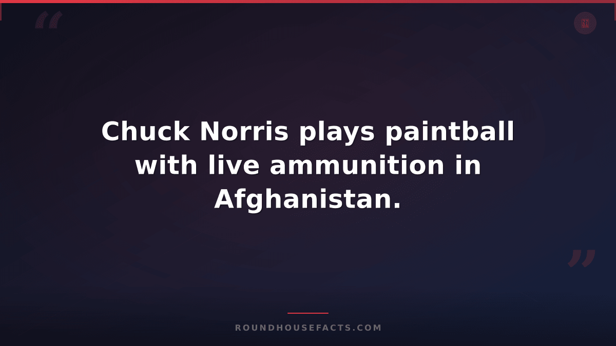 Chuck Norris Fact — Chuck Norris plays paintball with live ammunition in Afghani