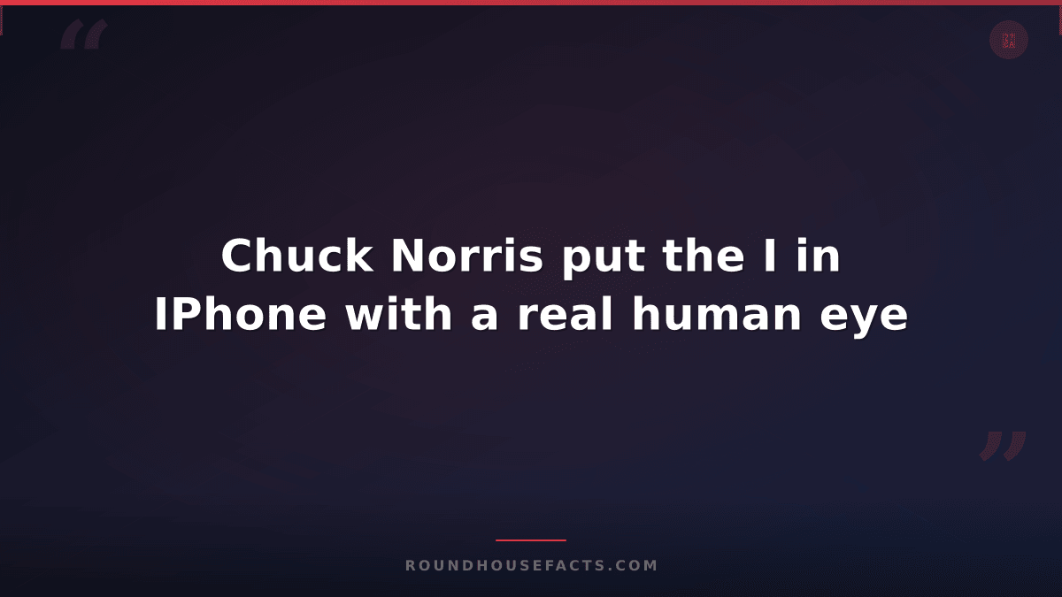 Chuck Norris Fact — Chuck Norris put the I in IPhone with a real human eye