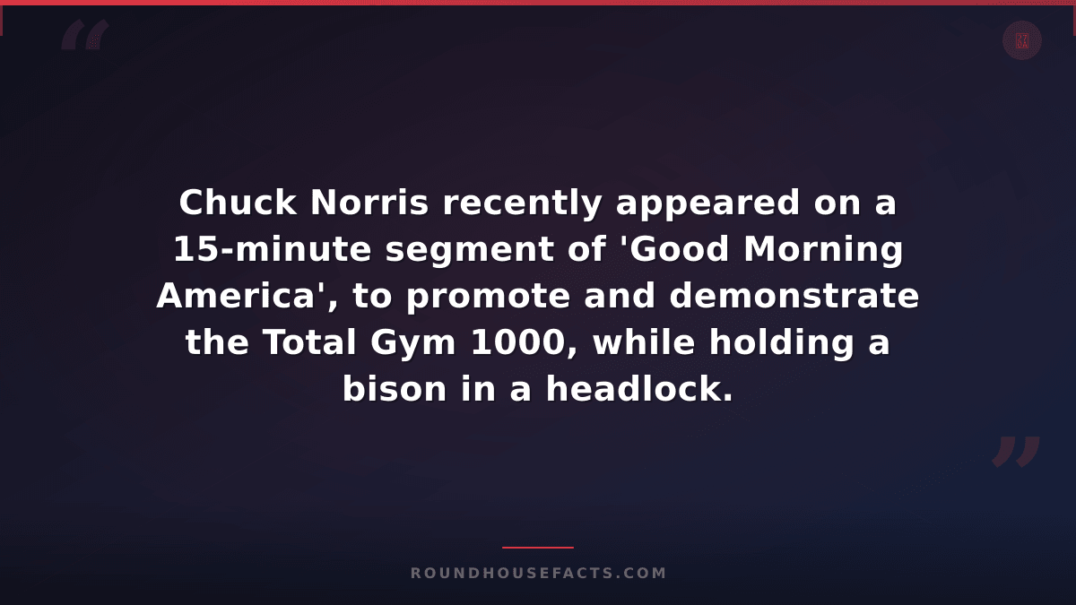 Chuck Norris Fact — Chuck Norris recently appeared on a 15-minute segment of 'Go
