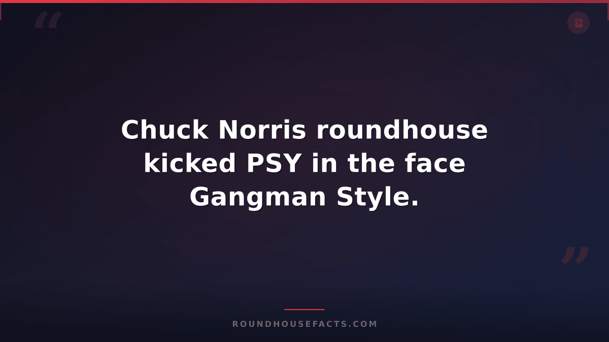 Chuck Norris Fact — Chuck Norris roundhouse kicked PSY in the face Gangman Style
