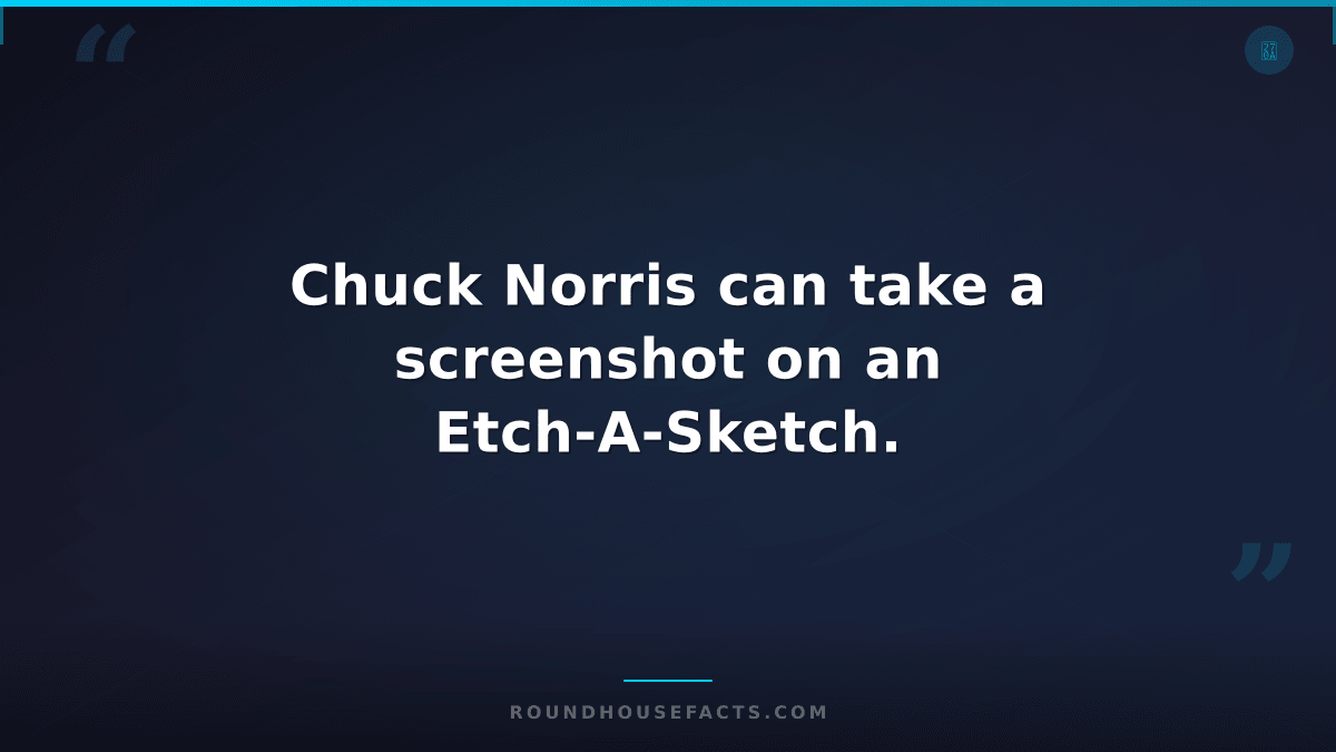 Chuck Norris Fact — Chuck Norris can take a screenshot on an Etch-A-Sketch.