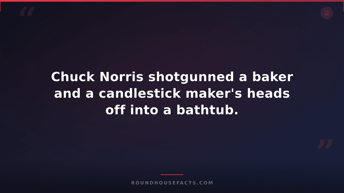 Chuck Norris Fact — Chuck Norris shotgunned a baker and a candlestick maker's he