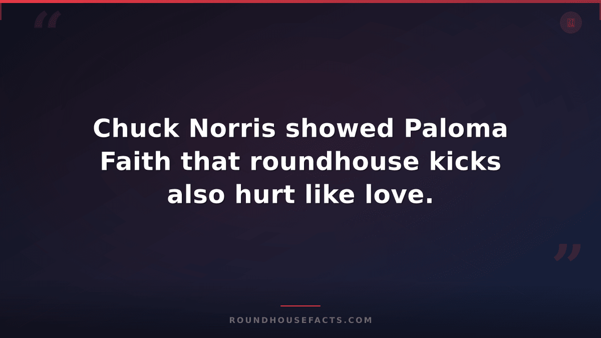Chuck Norris Fact — Chuck Norris showed Paloma Faith that roundhouse kicks also