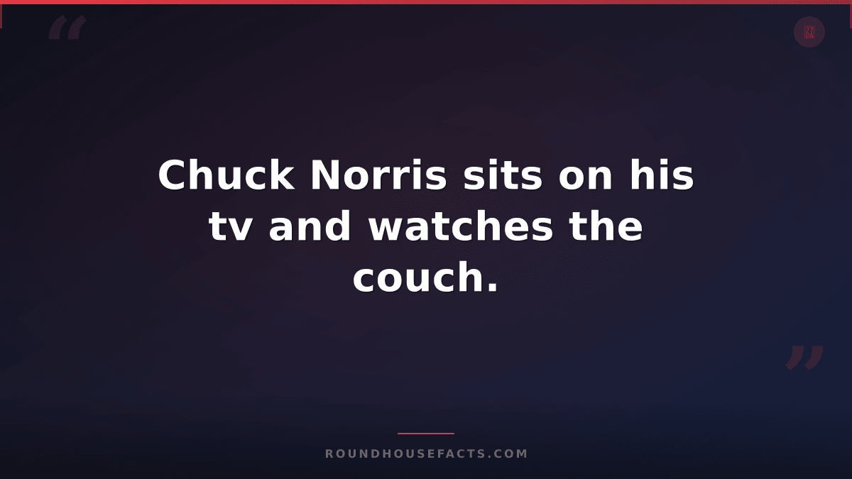 Chuck Norris Fact — Chuck Norris sits on his tv and watches the couch.
