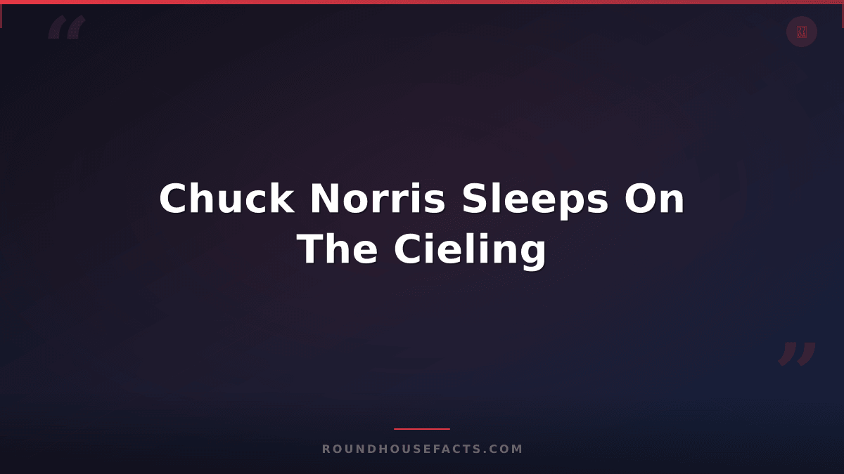 Chuck Norris Fact — Chuck Norris Sleeps On The Cieling