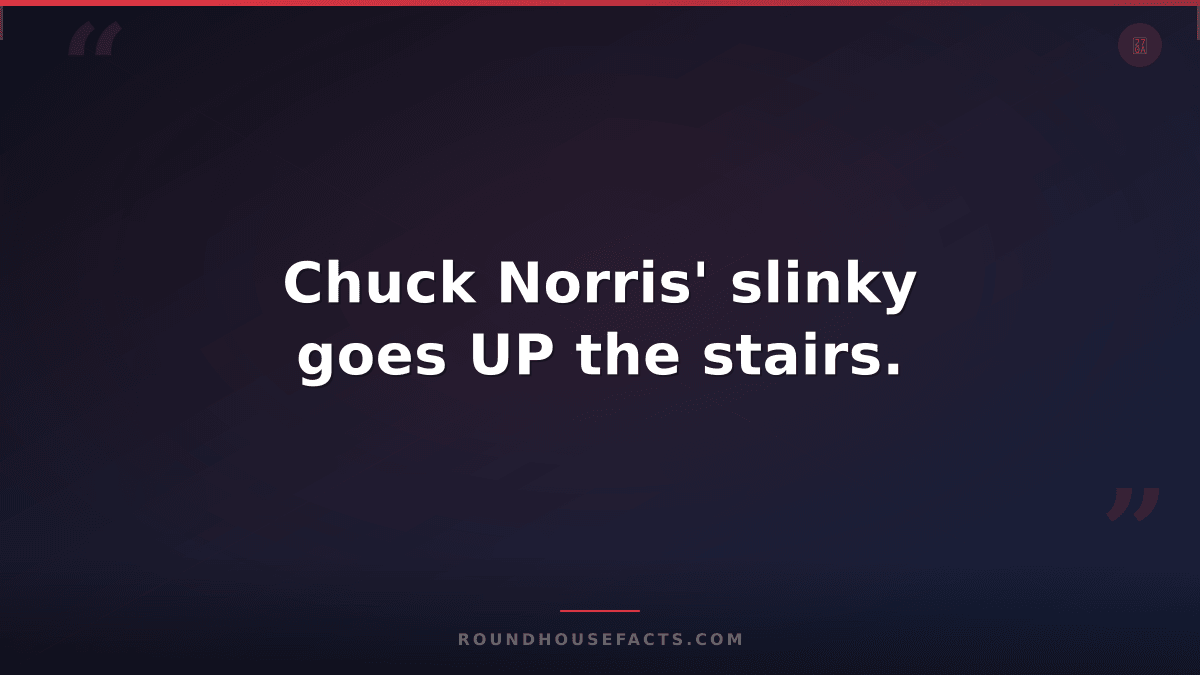 Chuck Norris Fact — Chuck Norris' slinky goes UP the stairs.