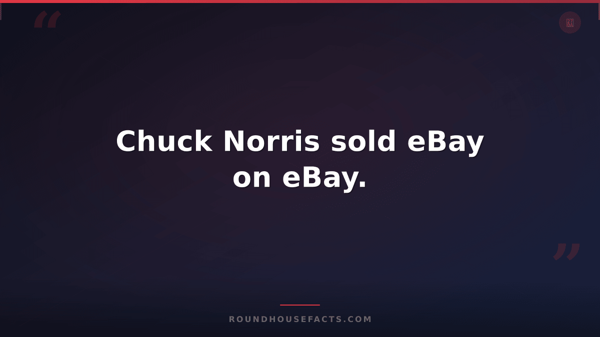 Chuck Norris Fact — Chuck Norris sold eBay on eBay.