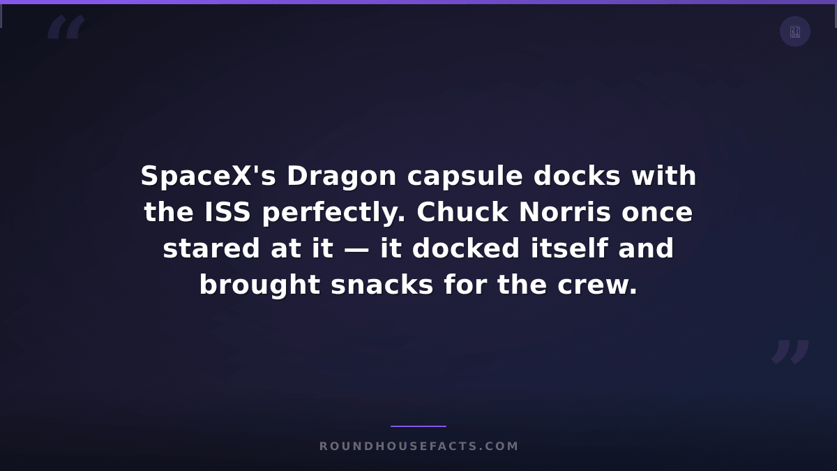Chuck Norris Fact — SpaceX's Dragon capsule docks with the ISS perfectly. Chuck