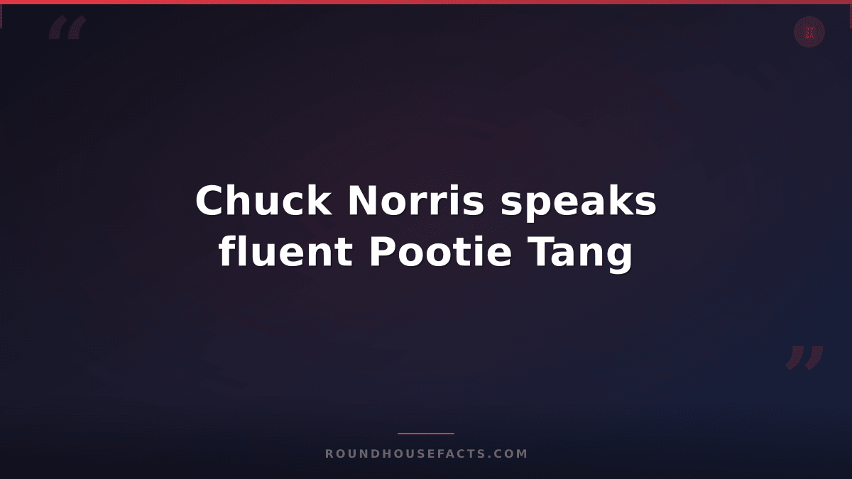 Chuck Norris Fact — Chuck Norris speaks fluent Pootie Tang