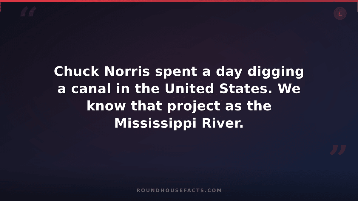 Chuck Norris Fact — Chuck Norris spent a day digging a canal in the United State