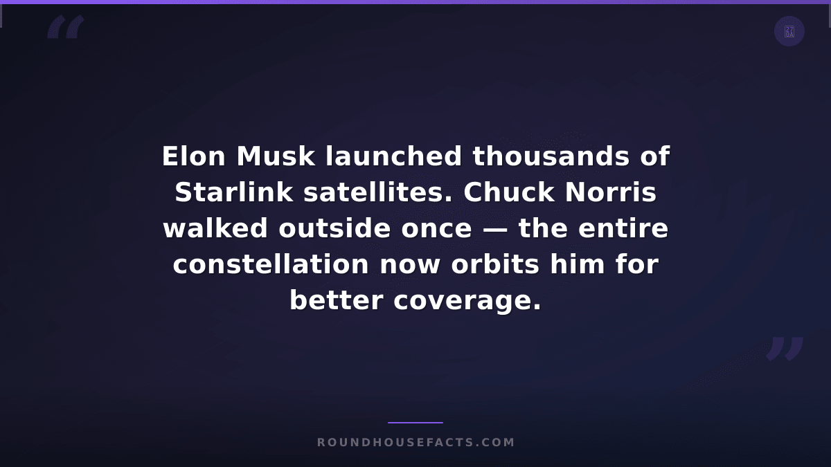 Chuck Norris Fact — Elon Musk launched thousands of Starlink satellites. Chuck N
