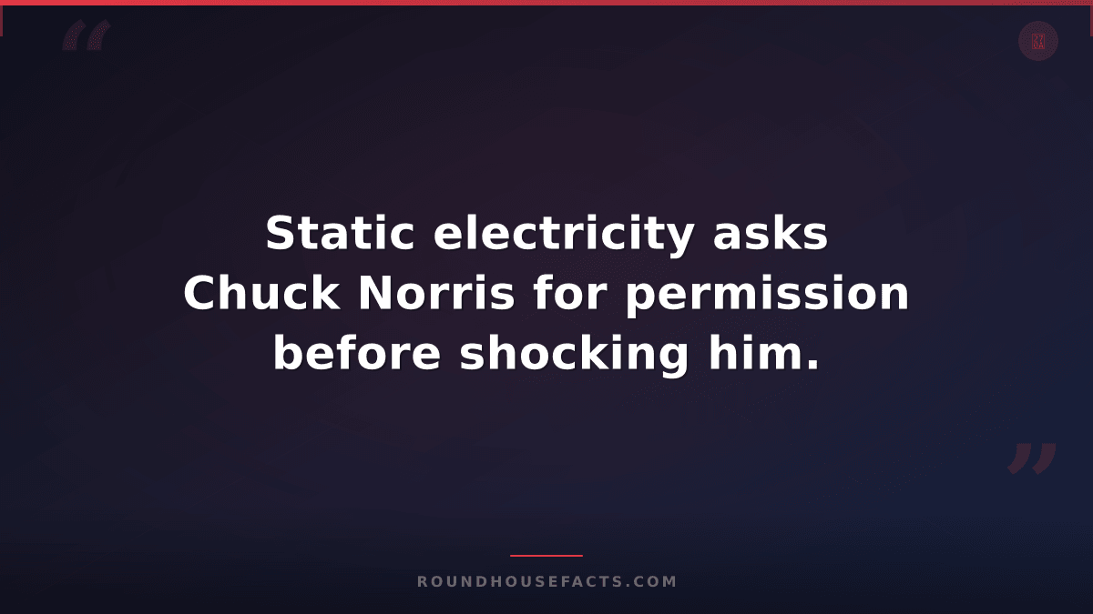 Chuck Norris Fact — Static electricity asks Chuck Norris for permission before s