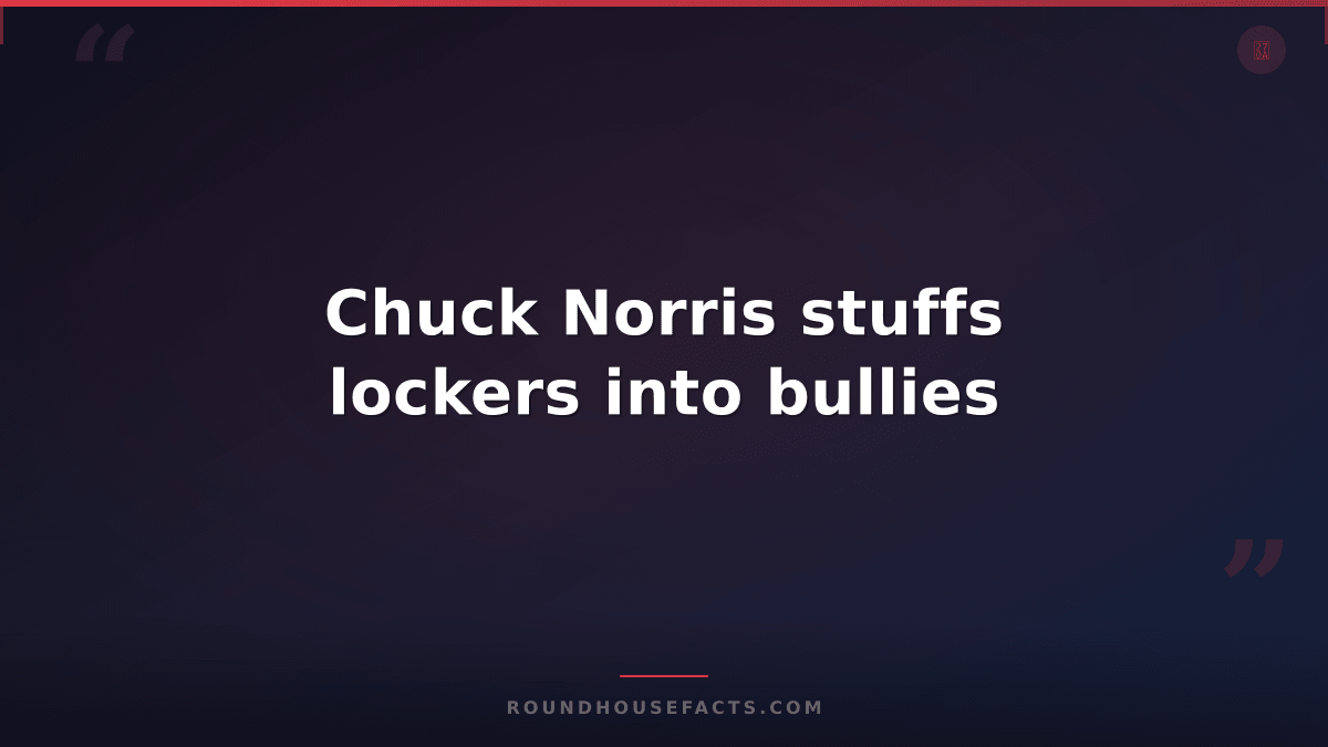 Chuck Norris Fact — Chuck Norris stuffs lockers into bullies