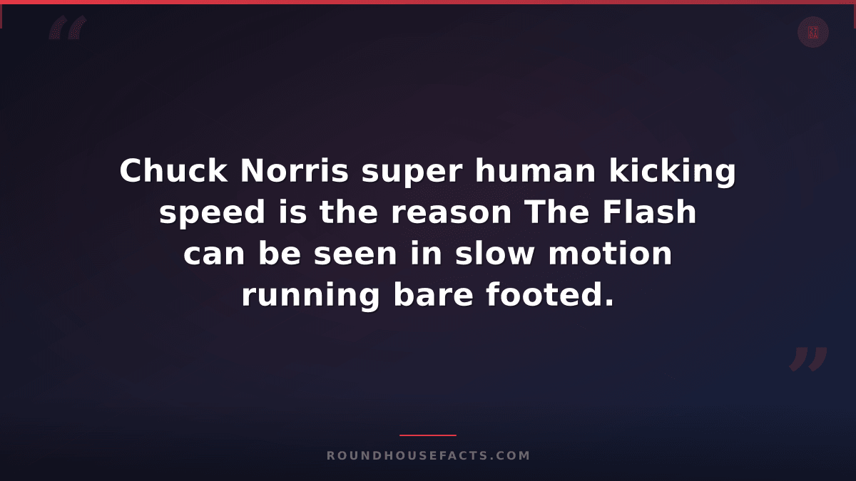 Chuck Norris Fact — Chuck Norris super human kicking speed is the reason The Fla