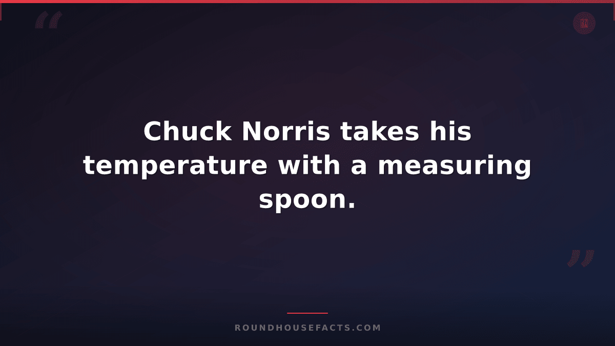 Chuck Norris Fact — Chuck Norris takes his temperature with a measuring spoon.