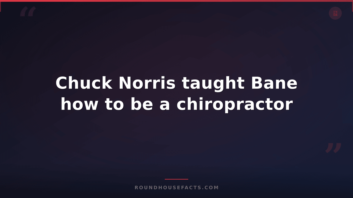 Chuck Norris Fact — Chuck Norris taught Bane how to be a chiropractor